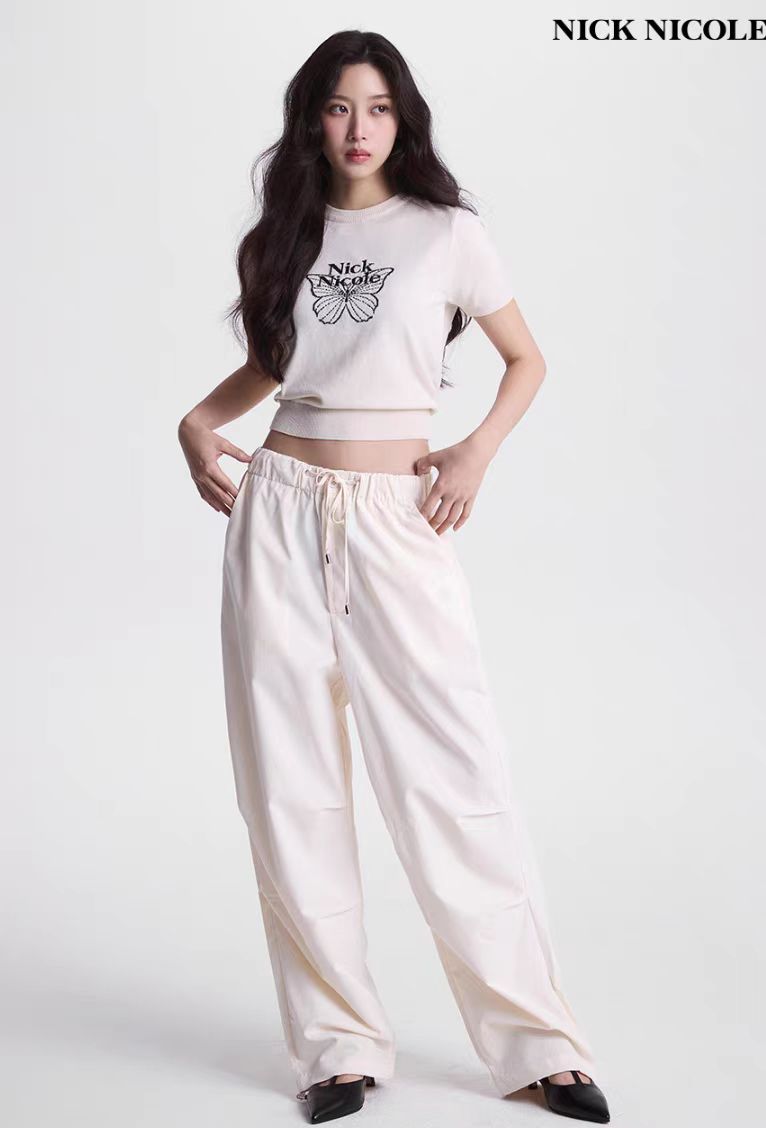 Nick Nicole Big Butterfly Sleeve Top_ Oatmeal