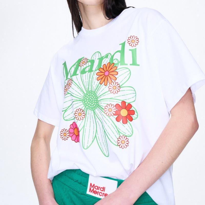 Mardi Mercredi Tshirt FlowerMardi Blossom-White Green