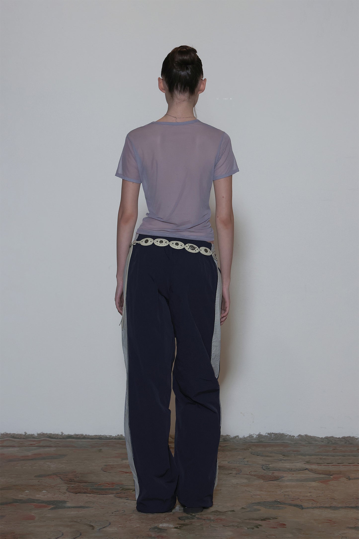 Sculptor Sheer Ringer Crop Top Pale Purple