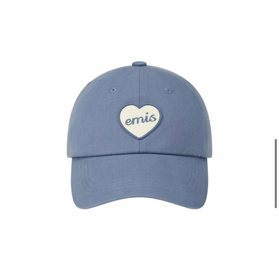 HEART RUBBER PATCH BALL CAP-BLUE