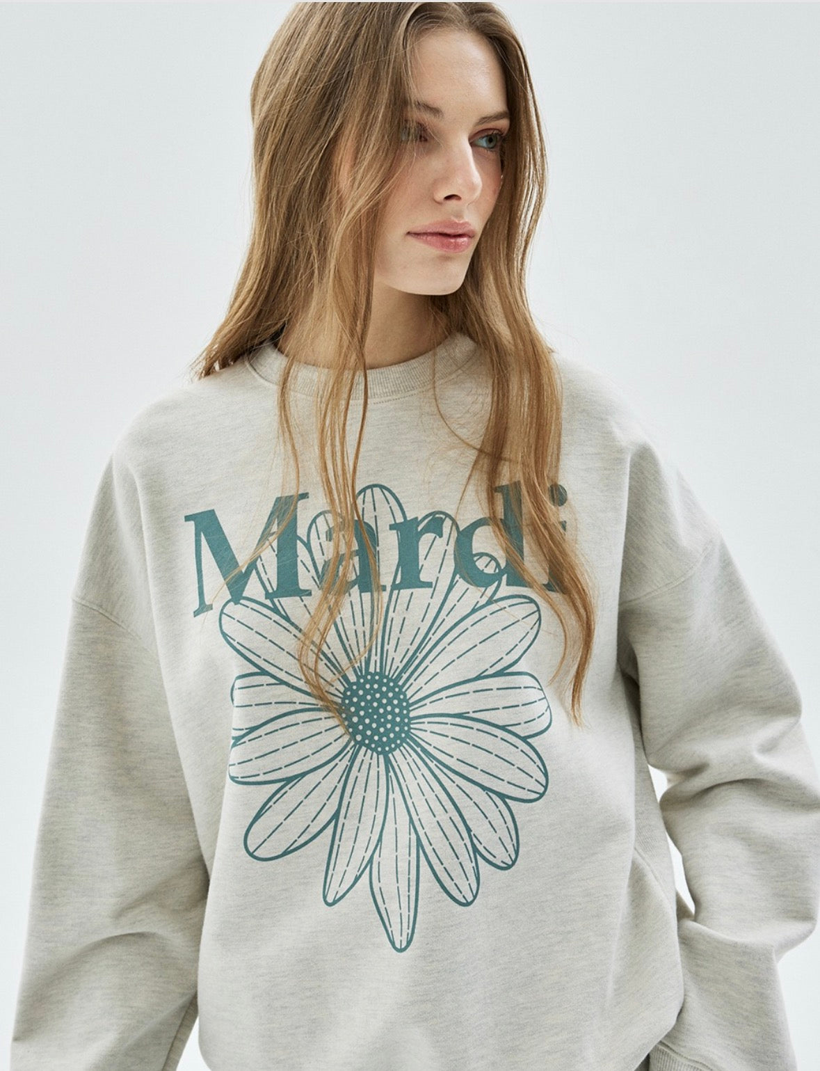 MARDI MERCREDI SWEATSHIRT FLOWERMARDI_OATMEAL MINT