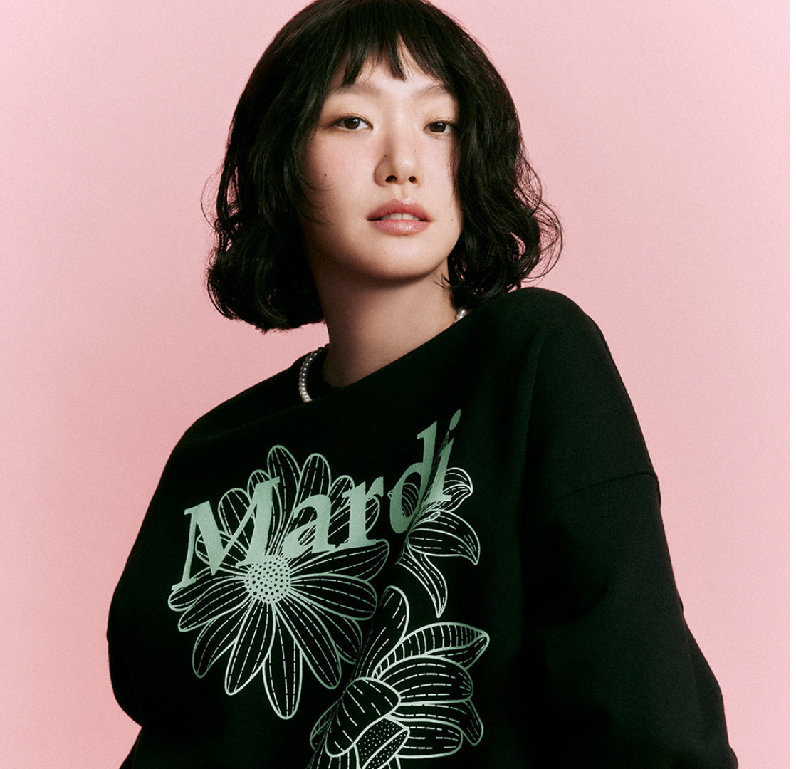 MARDI MERCREDI SWEATSHIRT TRIPLE FLOWER_BLACK MIN