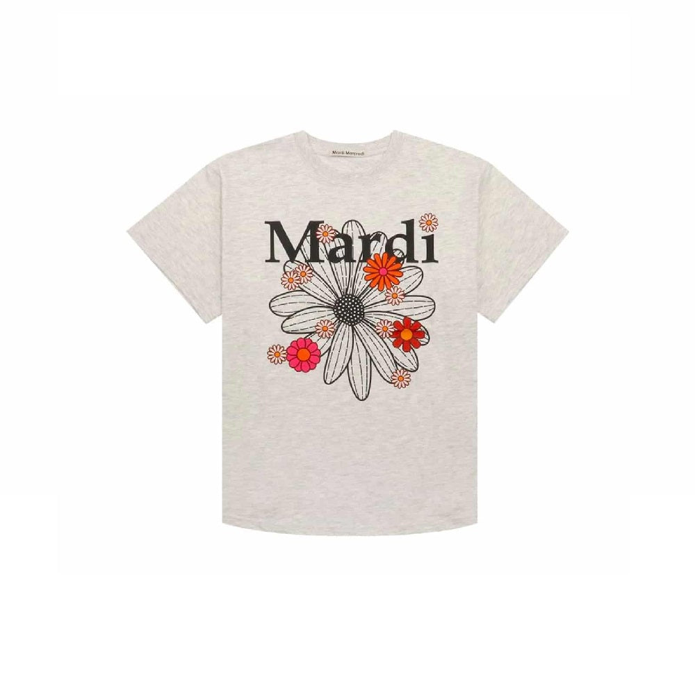 Mardi Mercredi Tshirt Flowermardi Blossom - Oatmeal Black