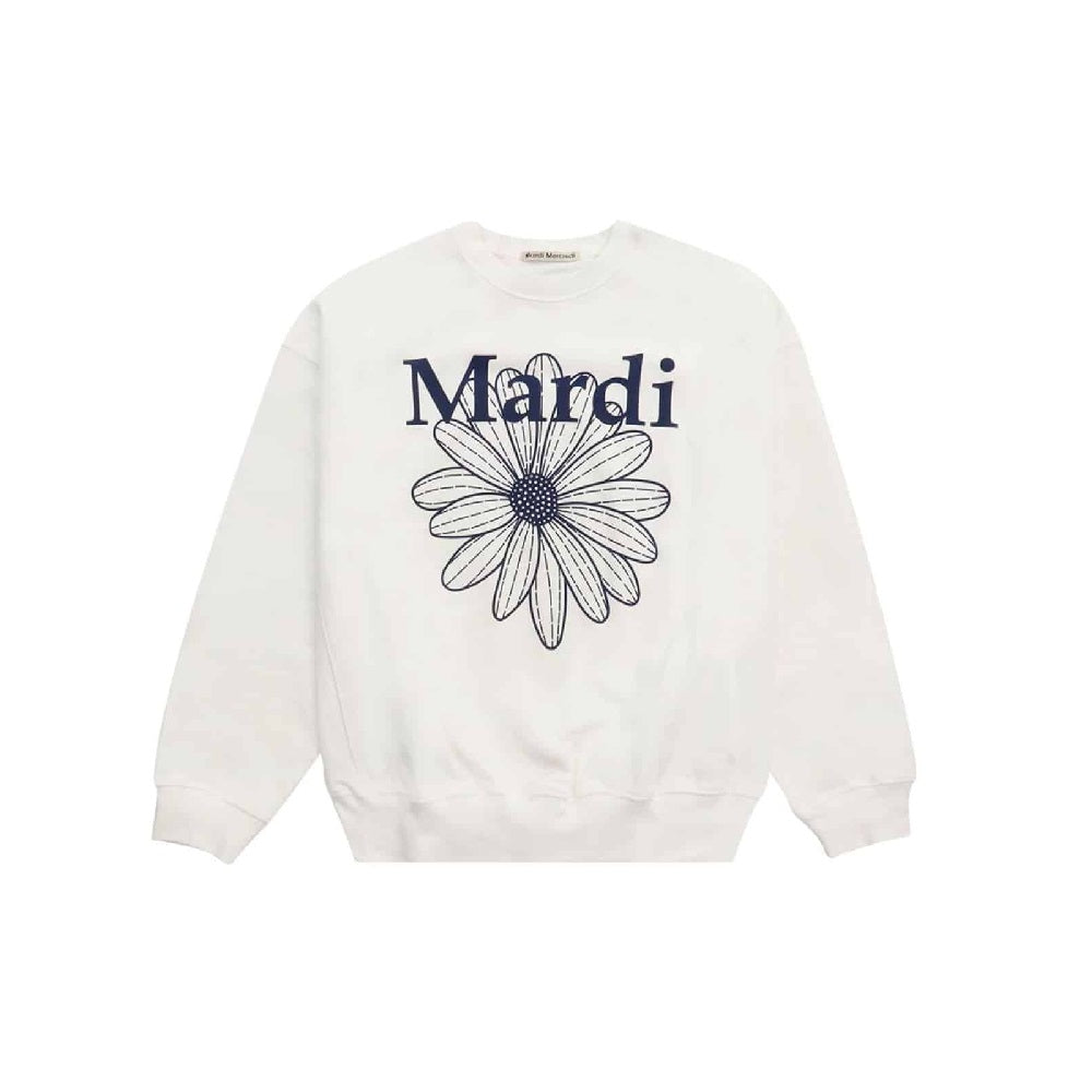 Mardi Mercredi Sweatshirt Raglan Flowermardi - White Navy
