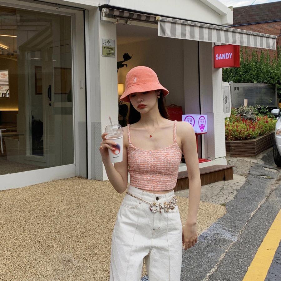 Seooocookie White Check Jeans
