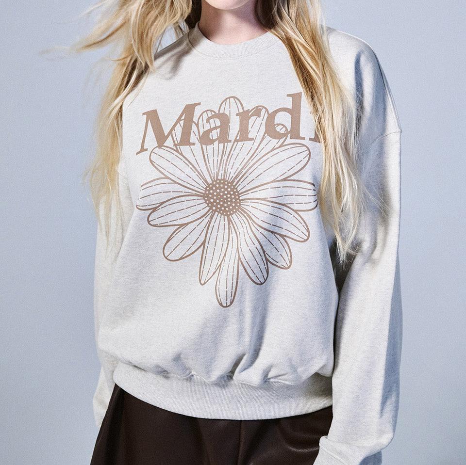 Mardi Mercredi Sweatshirt FlowerMardi-Oatmeal Taupe