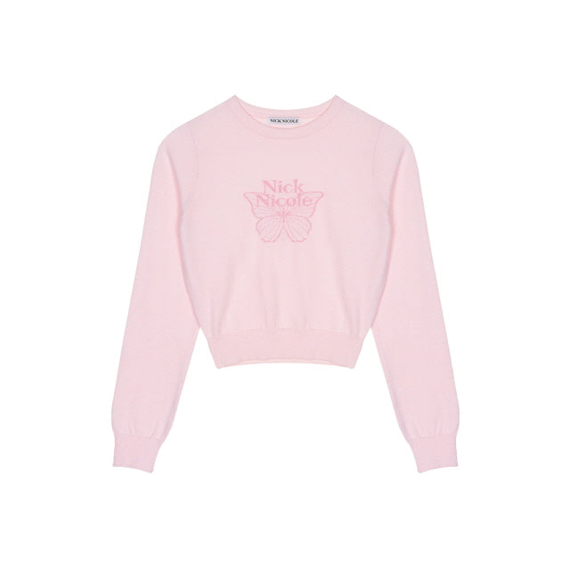 Nick Nicole Mini Butterfly Signature Sleeve Knit_Baby Pink