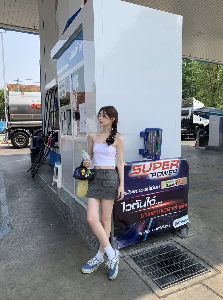 Seooocookie Ribbon Sleeveless Top