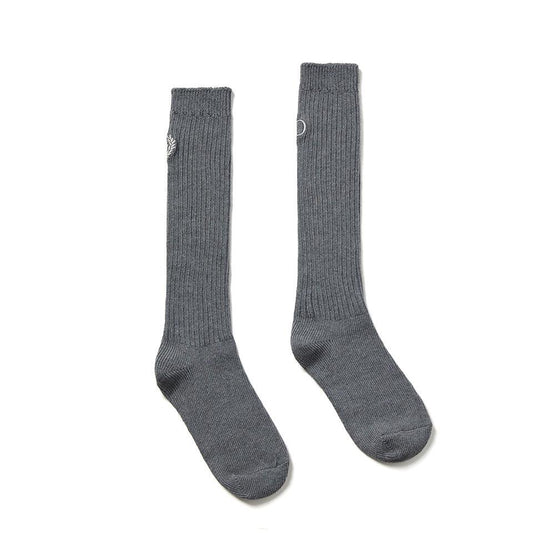 Mardi Mercredi Long Socks Mrd Logo-Charcoal Beige