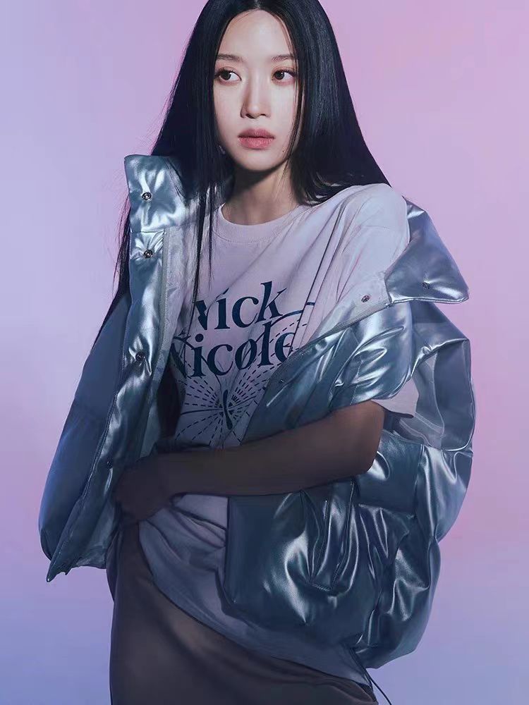 Nick Nicole Big Butterfly Sleeve Top_ White Blue