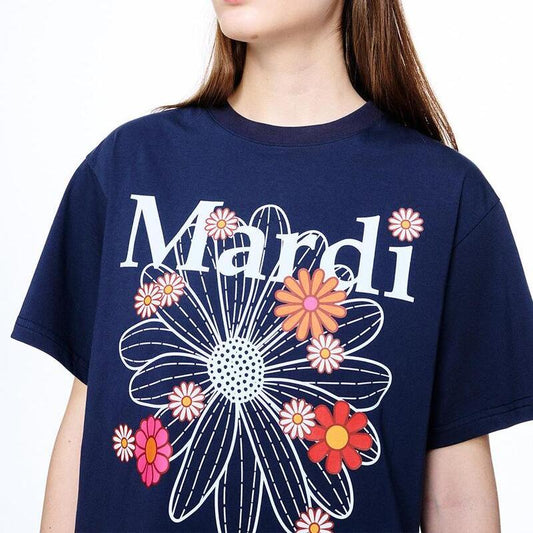 Mardi Mercredi Tshirt FlowerMardi Blossom-Navy White