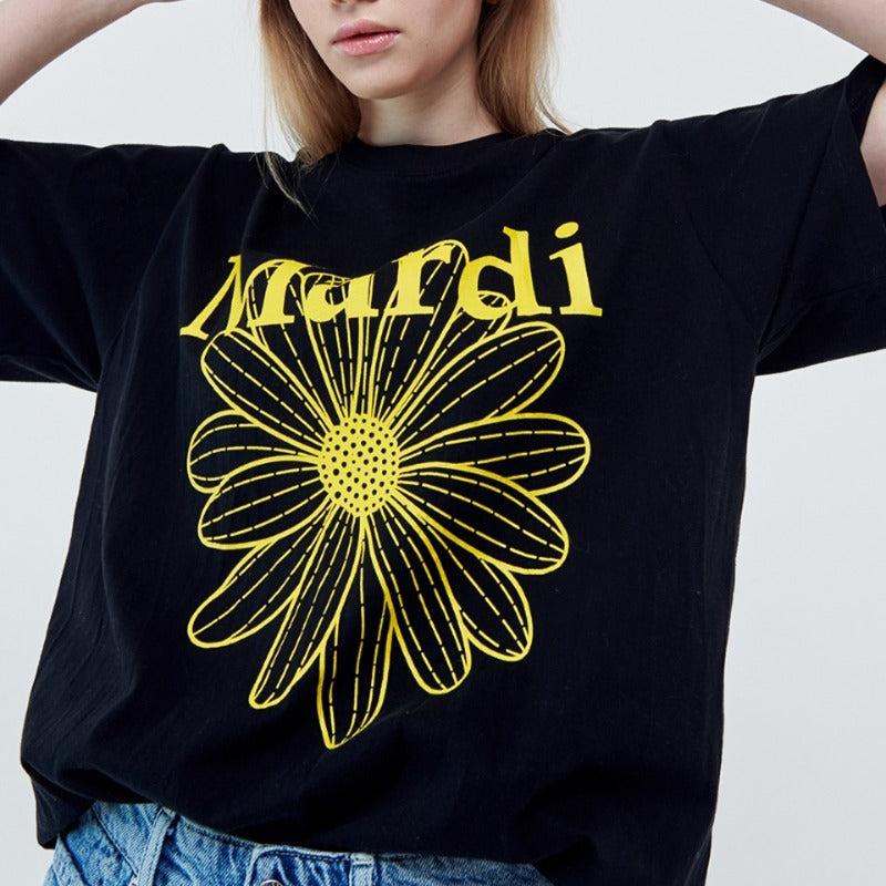 Mardi Mercredi Tshirt FlowerMardi-Black Yellow