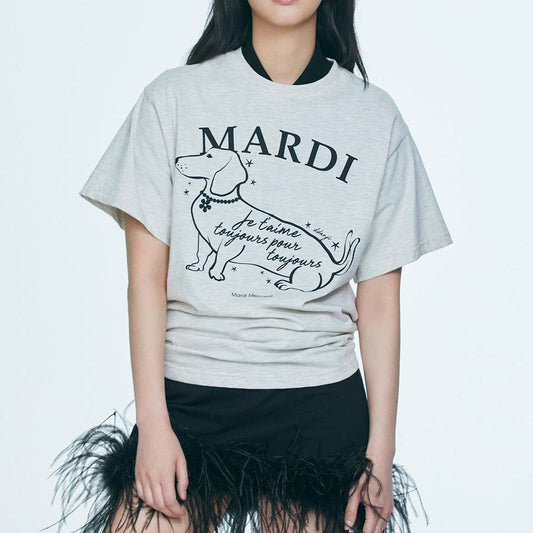 Mardi Mercredi Tshirt Swing The Tail Ddanji Flower Choke - Oatmeal Black