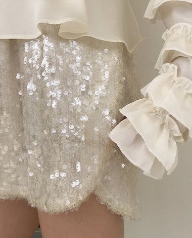 Seooocookie Sunset River Sequin Short Pants