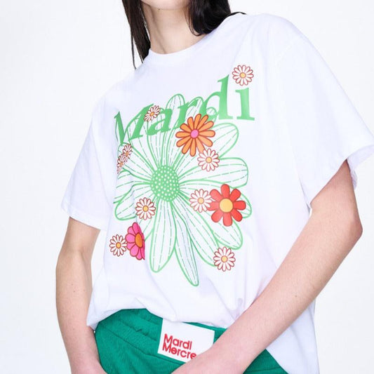 Mardi Mercredi Tshirt FlowerMardi Blossom-White Green