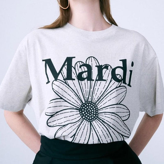 Mardi Mercredi Tshirt FlowerMardi-Oatmeal Black
