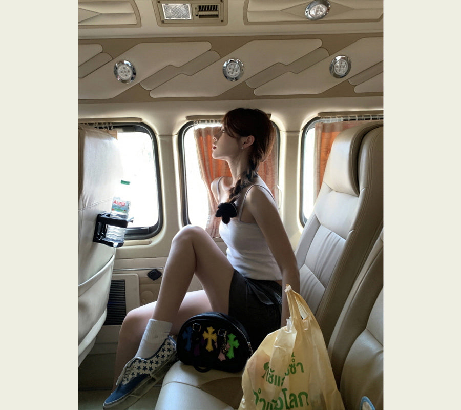 Seooocookie Ribbon Sleeveless Top
