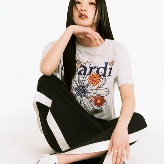 Mardi Mercredi Tshirt FlowerMardi Blossom-Heather Navy
