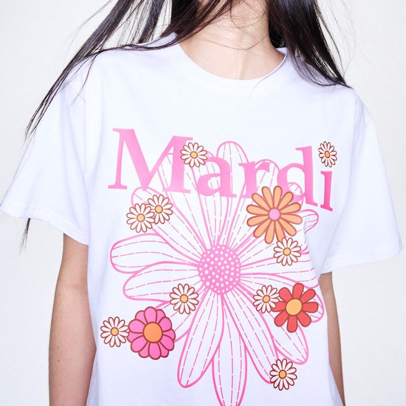 Mardi Mercredi Tshirt FlowerMardi Blossom-White Pink