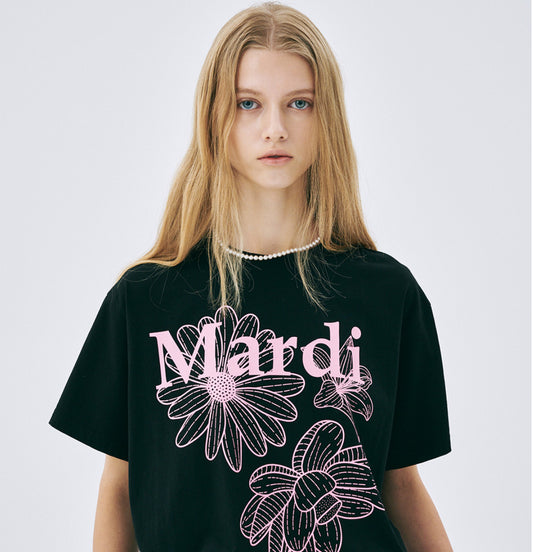 MARDI MEECREDI SHIRT TRIPLE FLOWER_BLACK PINK