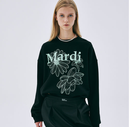 MARDI MERCREDI SWEATSHIRT TRIPLE FLOWER_BLACK MIN
