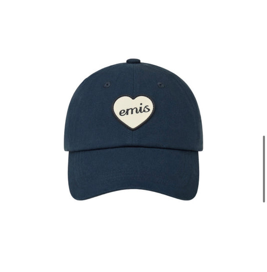 HEART RUBBER PATCH BALL CAP-NAVY
