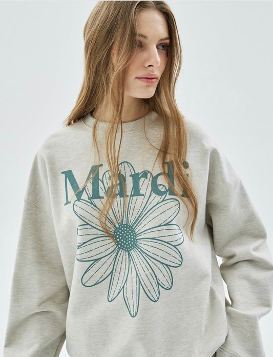 MARDI MERCREDI SWEATSHIRT FLOWERMARDI_OATMEAL MINT