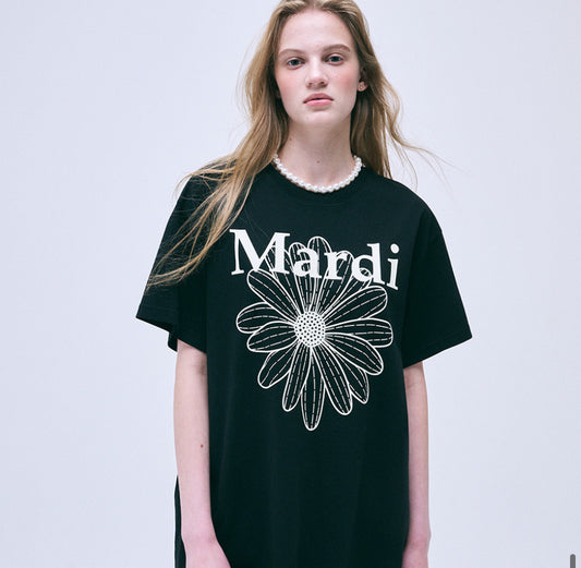 MARDI MERCREDI UNISEX TSHIRT FLOWERMARDI_BLACK IVORY