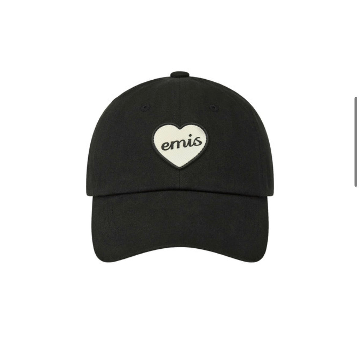 HEART RUBBER PATCH BALL CAP-BLACK