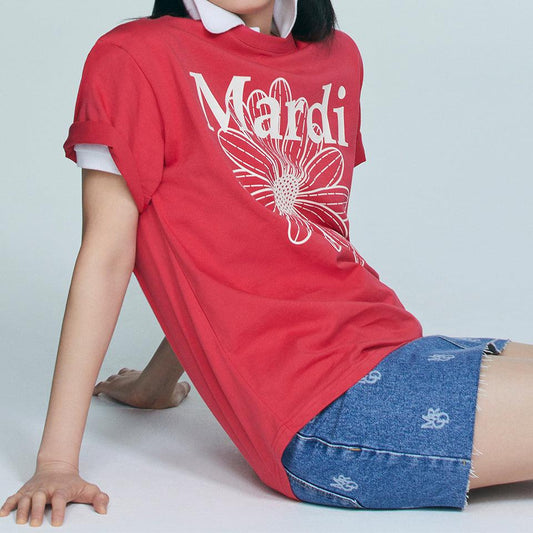Mardi Mercredi Tshirt FlowerMardi-Red Ivory