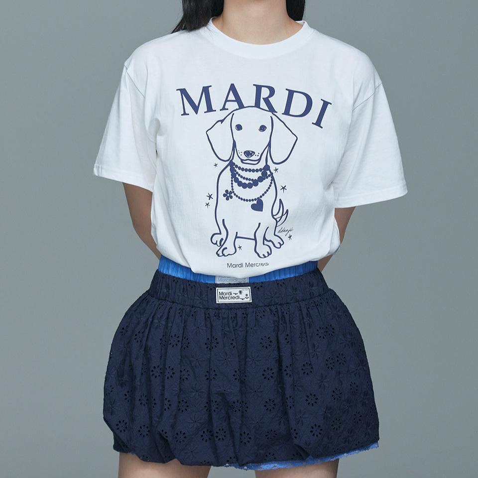 Mardi Mercredi Tshirt Swing The Tail Ddanji Pearl Necklace-Ivory Navy