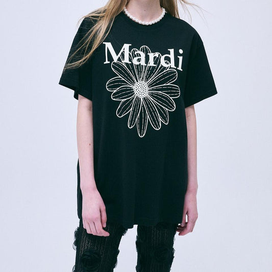 Mardi Mercredi Tshirt Flowermardi-Black Ivory
