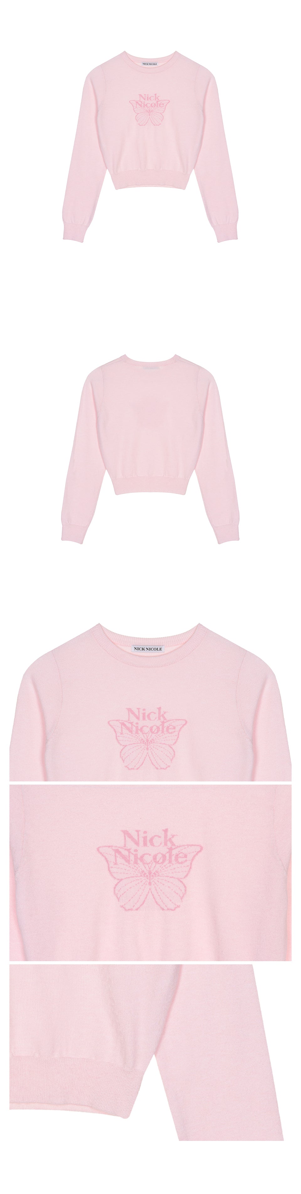 Nick Nicole Mini Butterfly Signature Sleeve Knit_Baby Pink